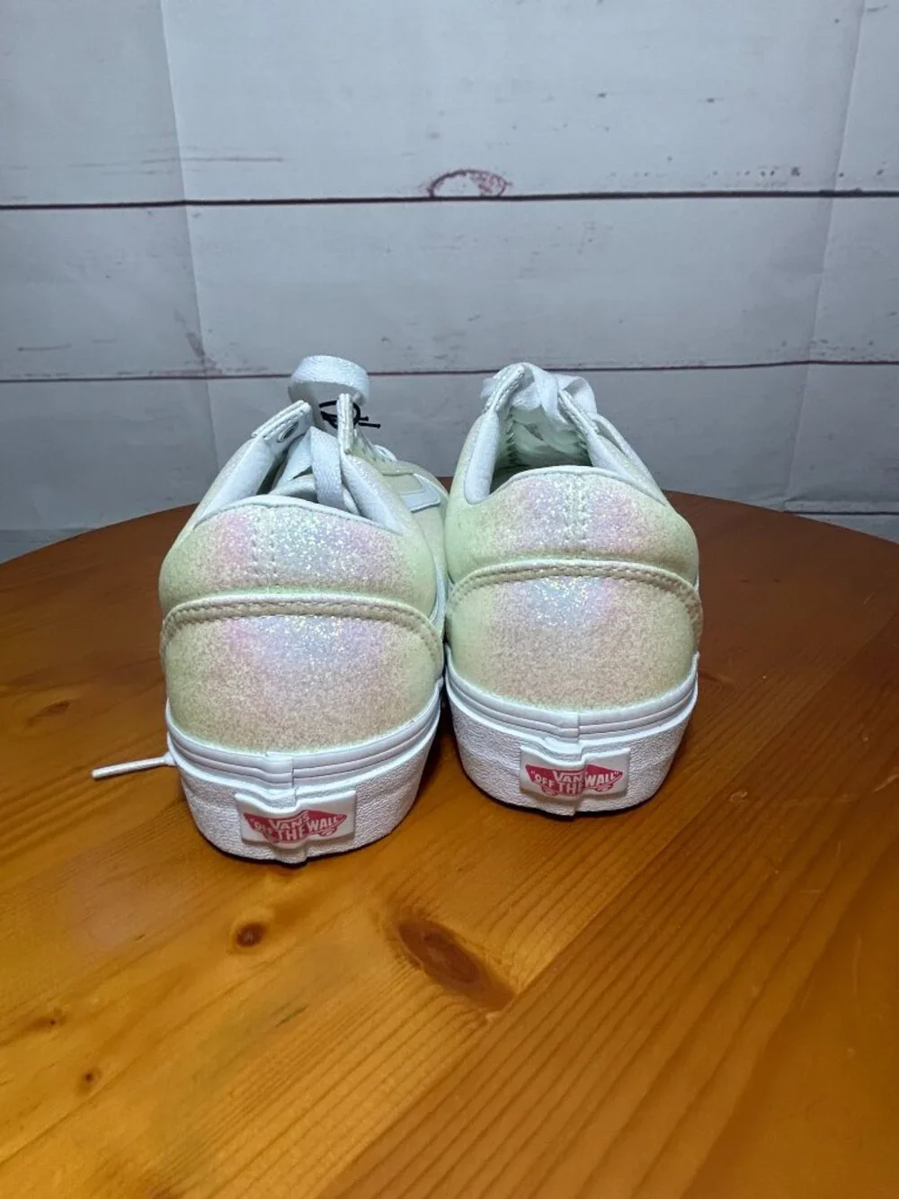 VANS Old Skool womens 8.5 UV Glitter Pink/White ow Top Lace-Up Sneakers NWT